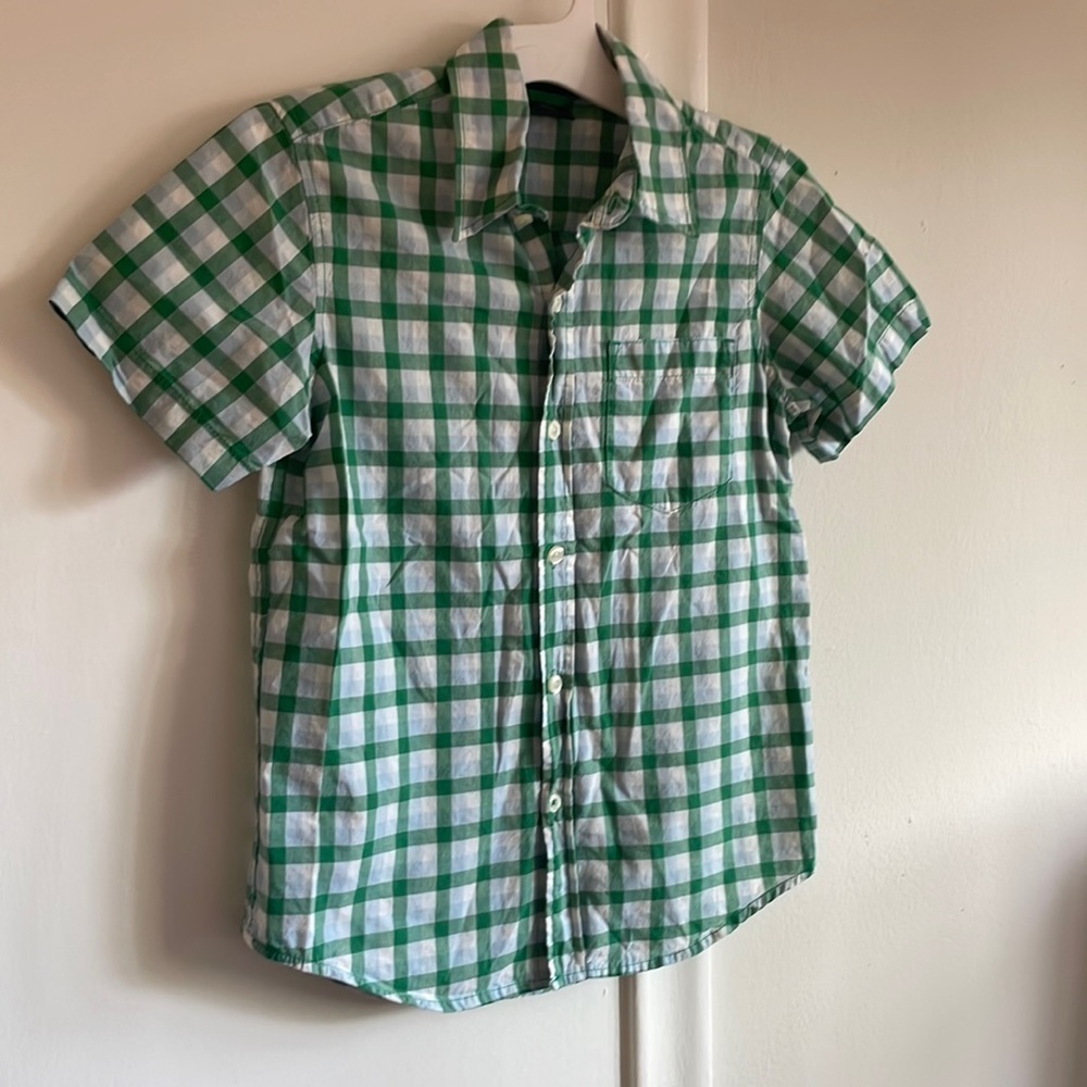 GAP kids - Boys gingham check short sleeve button down size 6T - Picture 2 of 4